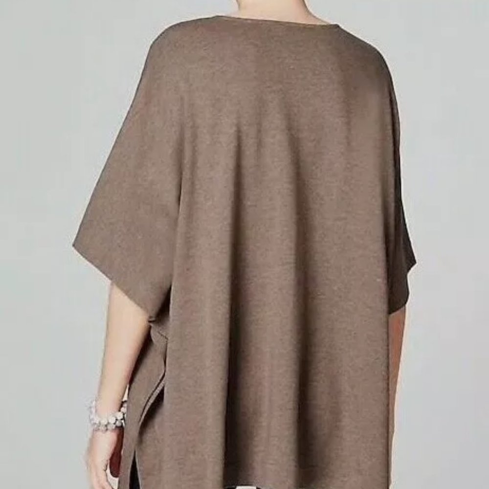 J.Jill Pure Jill Driftwood Heather Poncho pockets XSP w. J.Jill scarf included - Picture 4 of 15